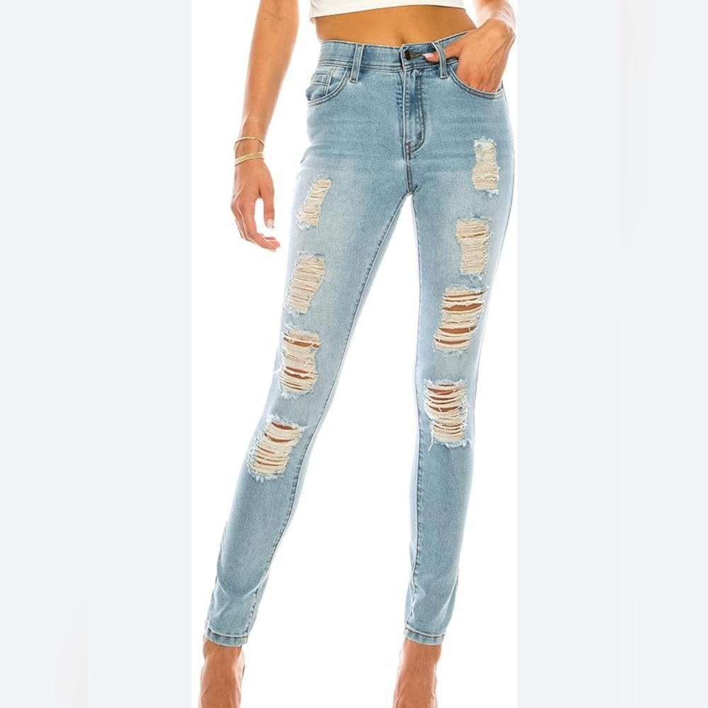 Distressed Light Blue Women's Jeans